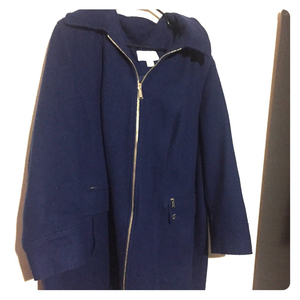 Navy Michael Kors Wool Coat